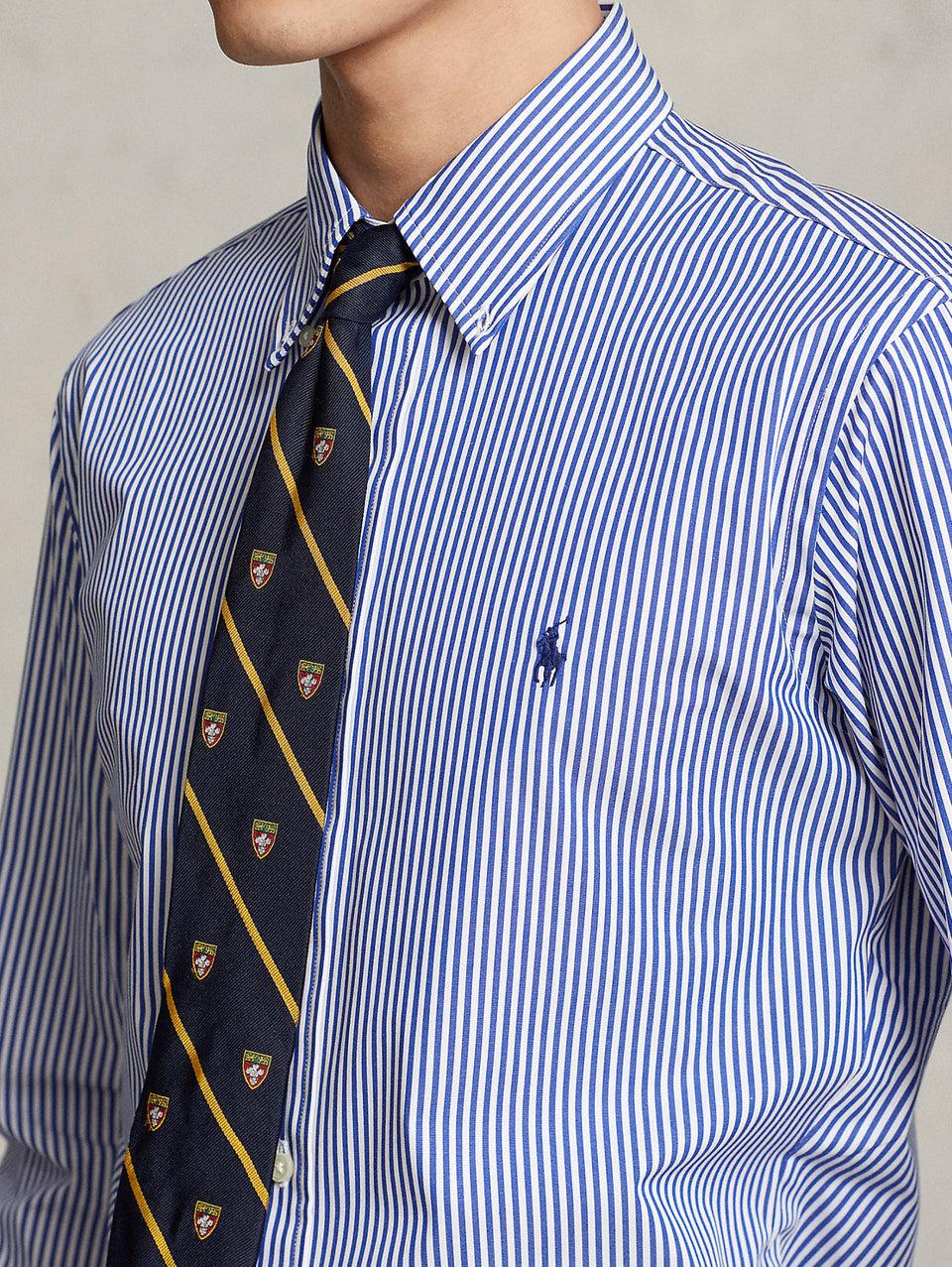 RALPH LAUREN Camicia in Popeline Elasticizzato a Righe Blu/Bianco Acquista Ora