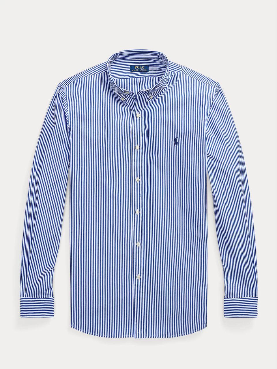 RALPH LAUREN Camicia in Popeline Elasticizzato a Righe Blu/Bianco Acquista Ora