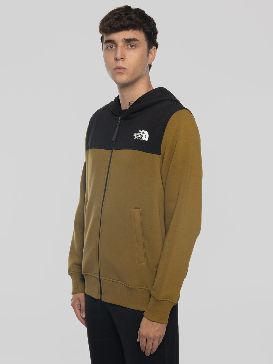 THE NORTH FACE Felpa con Cappuccio e Cerniera Verde Promozione Limitata
