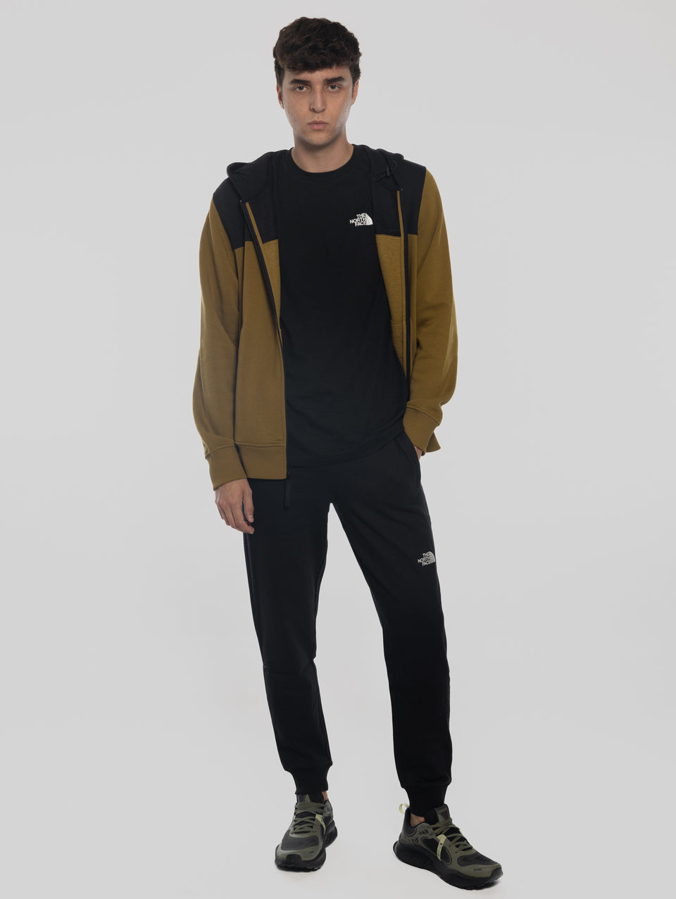 THE NORTH FACE Felpa con Cappuccio e Cerniera Verde Promozione Limitata