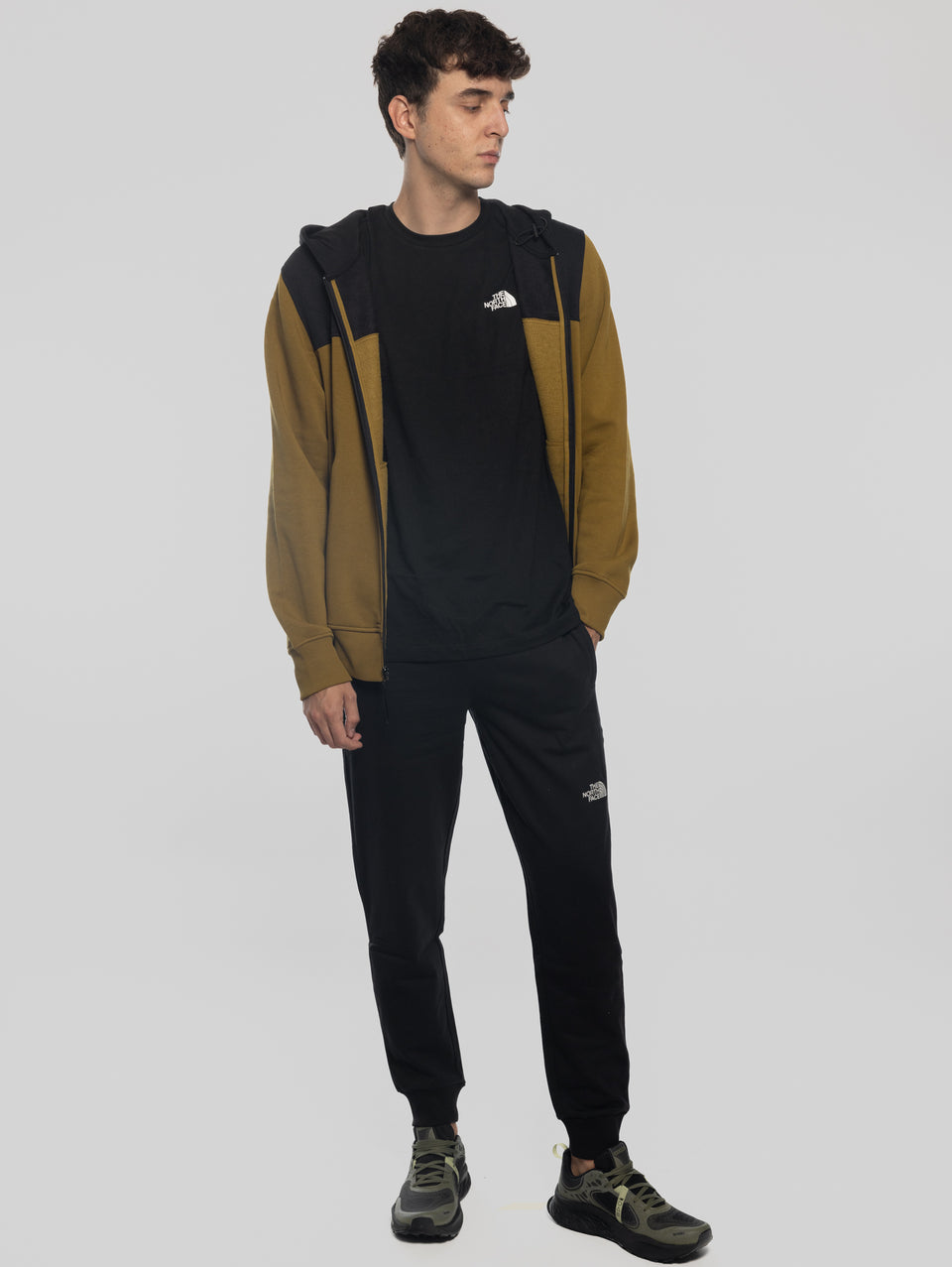 THE NORTH FACE Felpa con Cappuccio e Cerniera Verde Promozione Limitata