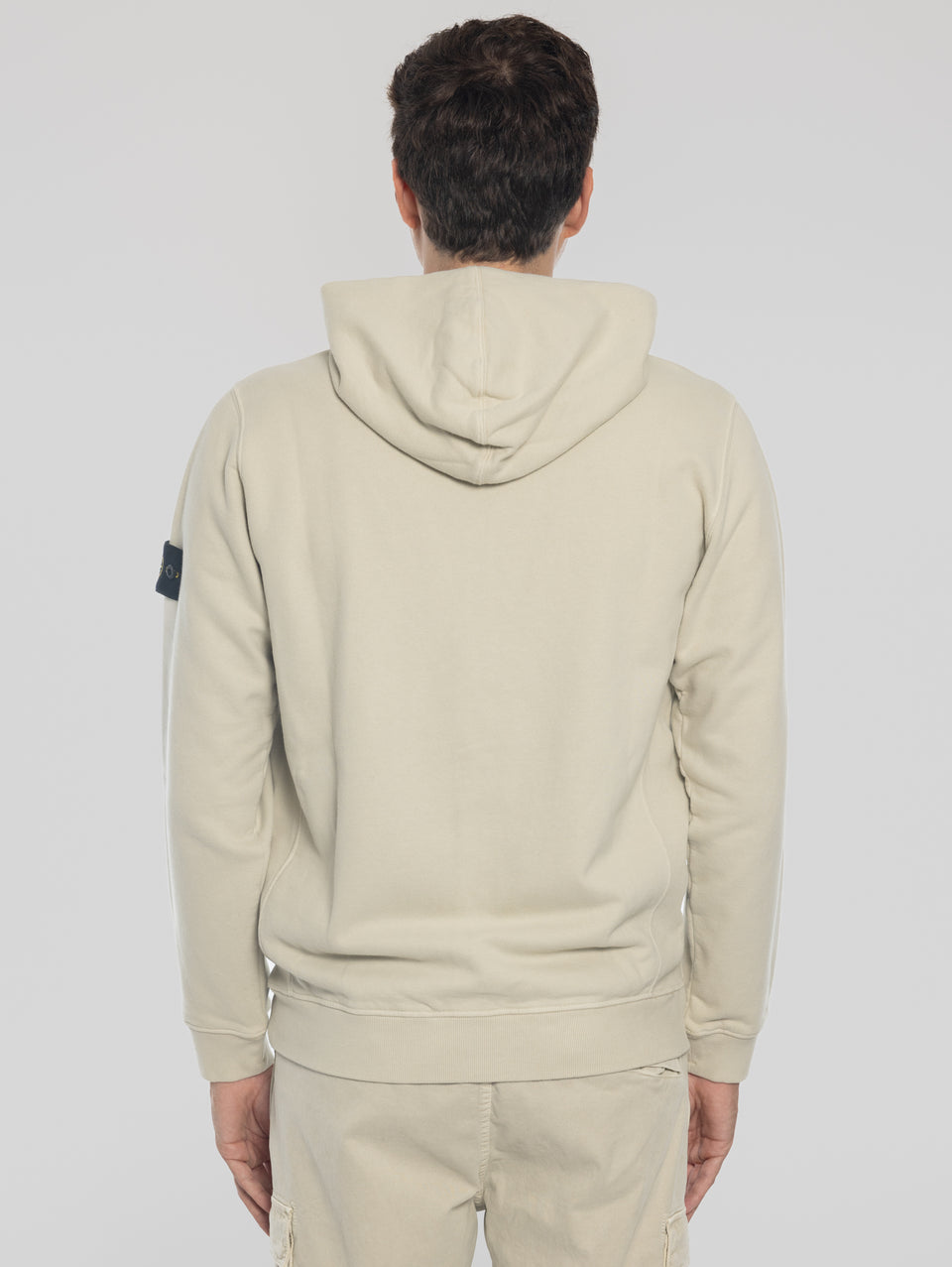 STONE ISLAND Felpa Full Zip in Cotone Organico Stucco Prezzo Ridotto