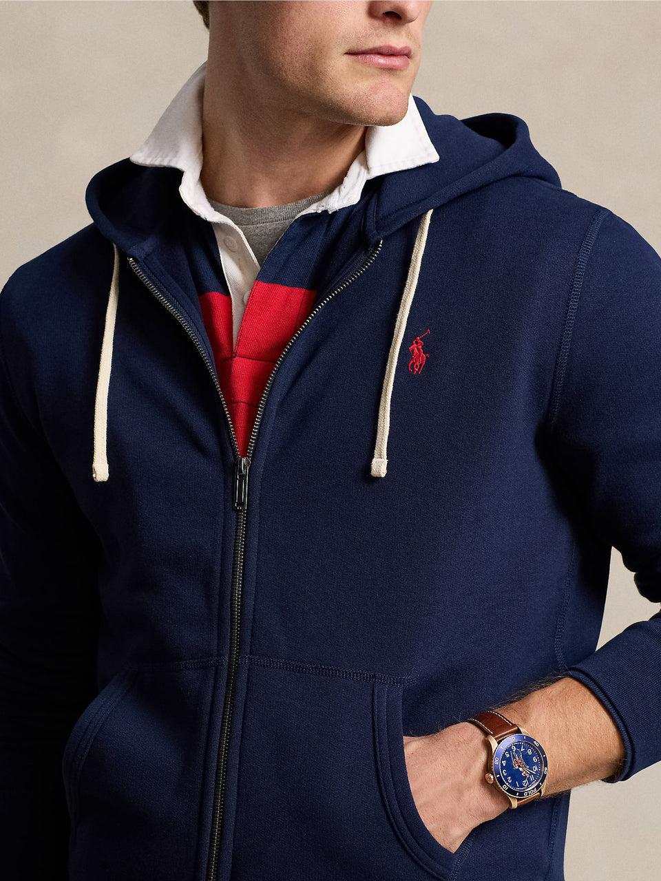 RALPH LAUREN Felpa con Cappuccio Blu Sconto