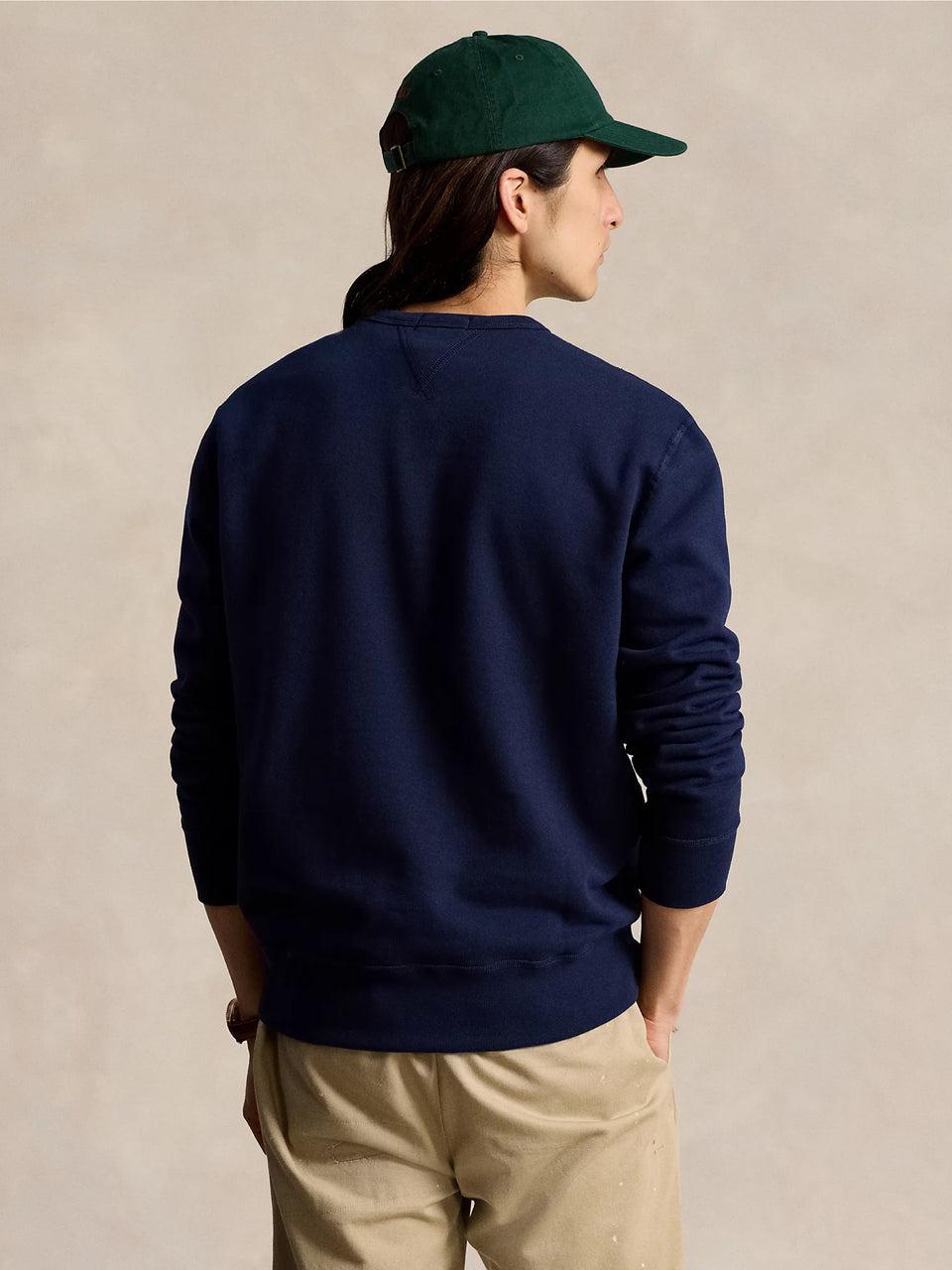 RALPH LAUREN Felpa Girocollo in Cotone Blu Saldi