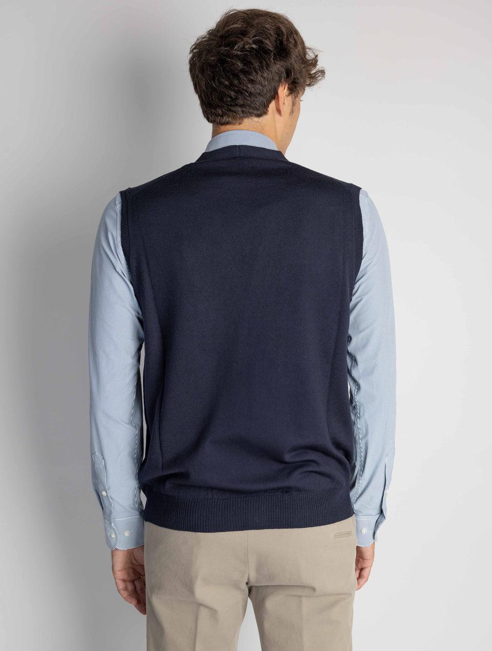 ALPHA STUDIO Gilet con Scollo a V Blu Acquista Ora