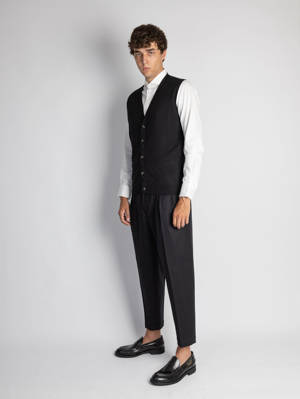 ALPHA STUDIO Gilet con Scollo a V Nero Consegna Veloce