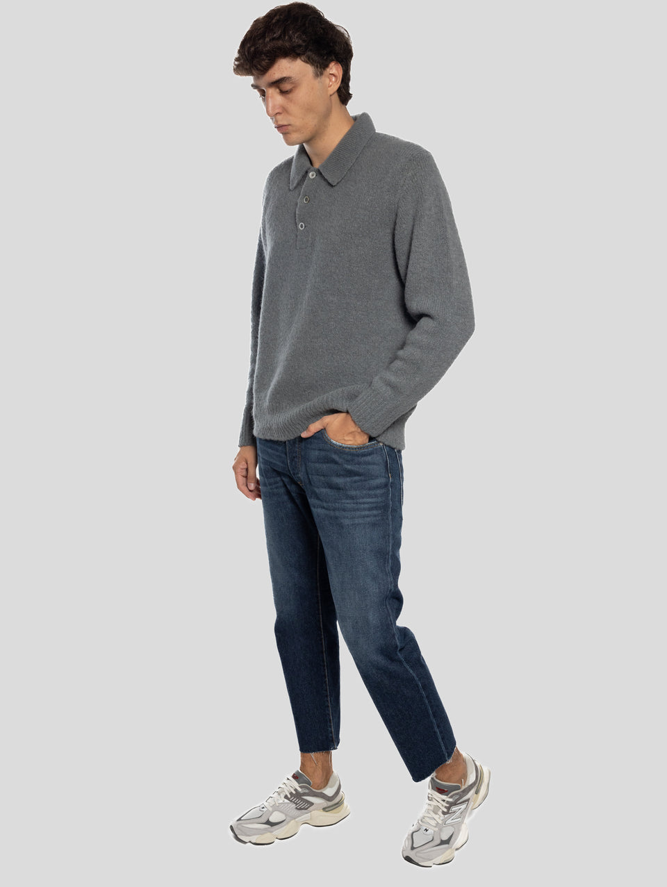 ICON DENIM Jeans Josh con Orlo Sfrangiato Blu Offerta