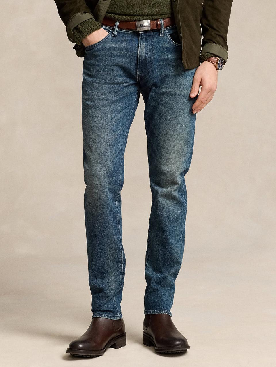 RALPH LAUREN Jeans Sullivan in Cotone Stretch Blu Vendita Economica