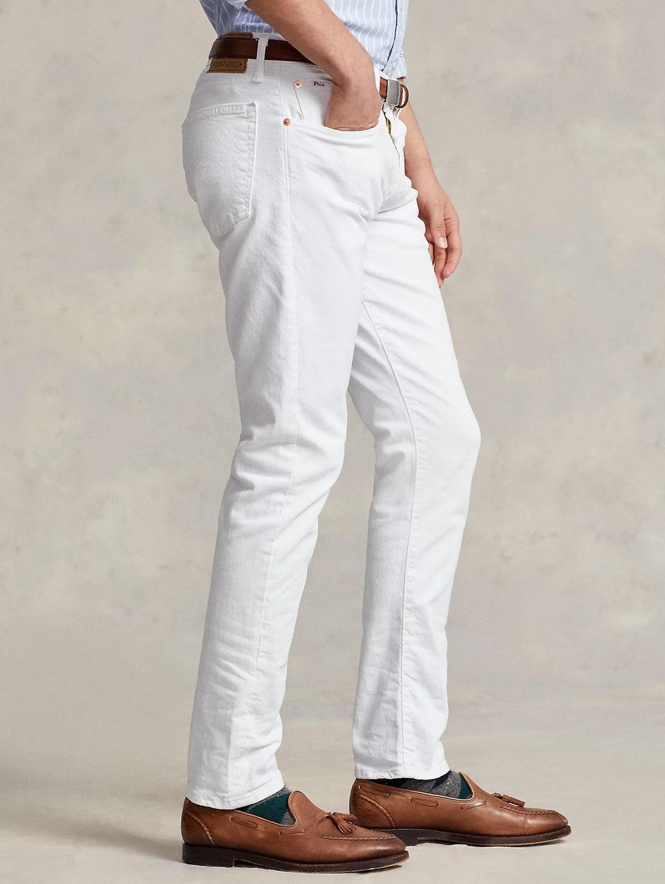 RALPH LAUREN Jeans Sullivan in Cotone Bull Slim Fit Bianco Vendite Flash