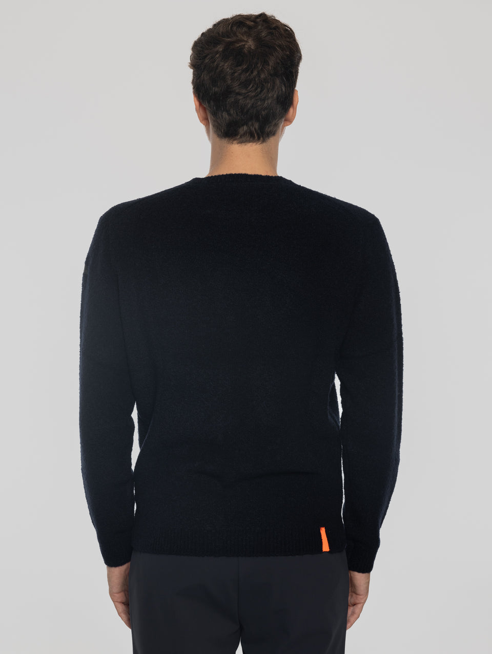 RRD Maglia Girocollo in Lana Bouclé Blu Scuro Qualità