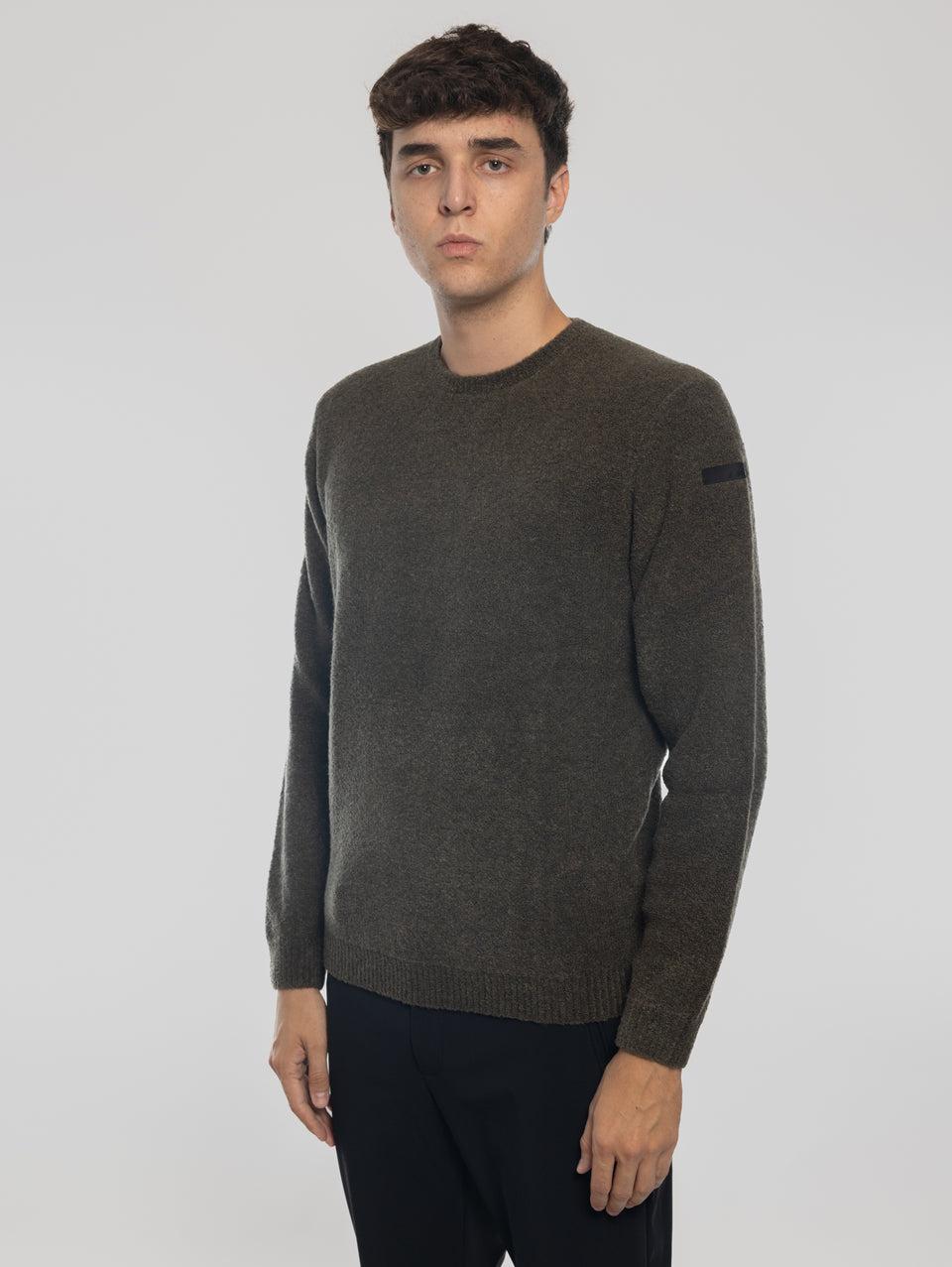 RRD Maglia Girocollo in Lana Bouclé Militare Vendita