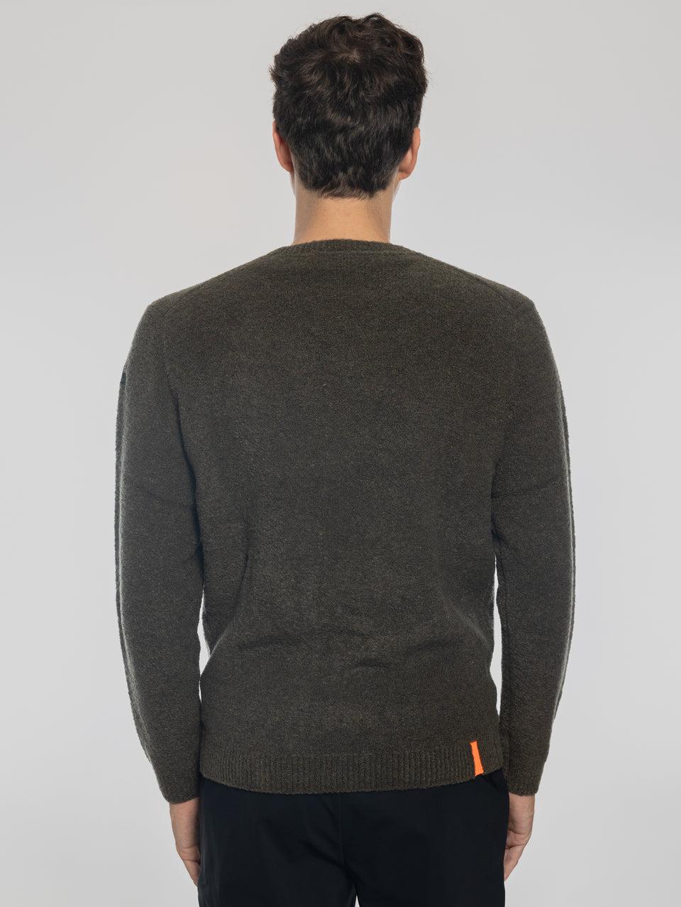 RRD Maglia Girocollo in Lana Bouclé Militare Vendita