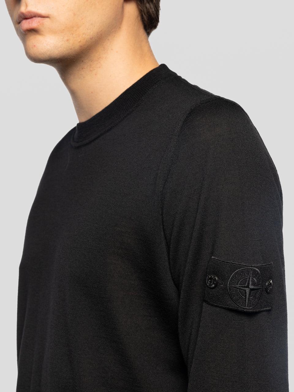STONE ISLAND Maglia Girocollo Ghost in Lana Nero Negozi Online