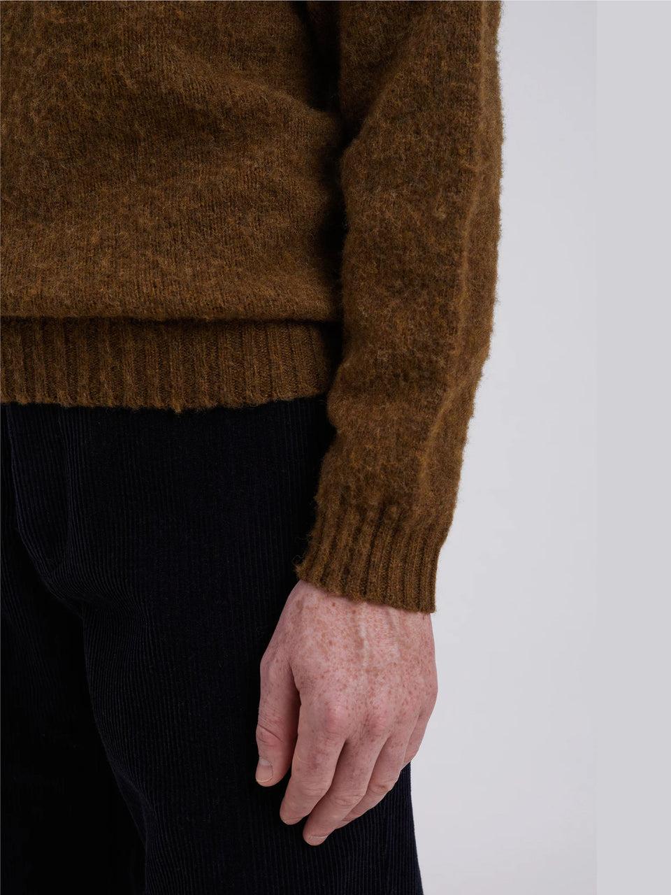 NORSE PROJECTS Maglia Girocollo in Lana Scozzese Birnir Oliva Shopping Online