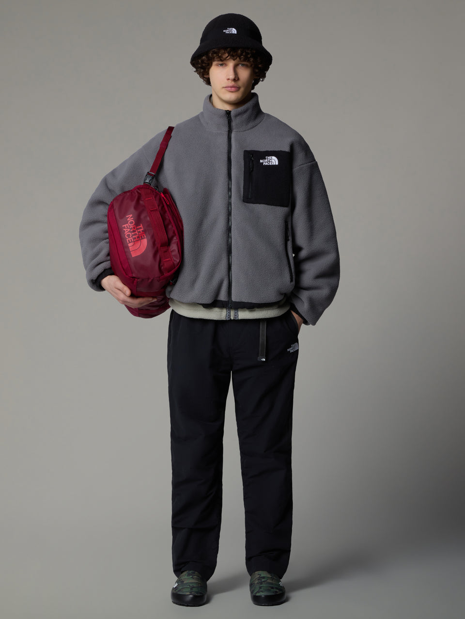 THE NORTH FACE Giacca da Uomo in Pile Reversibile Yumiori Grigio/Nero Vendita Economica