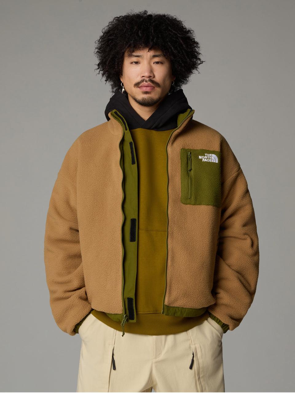 THE NORTH FACE Giacca da Uomo in Pile Reversibile Yumiori Beige/Verde Saldi Di Fabbrica