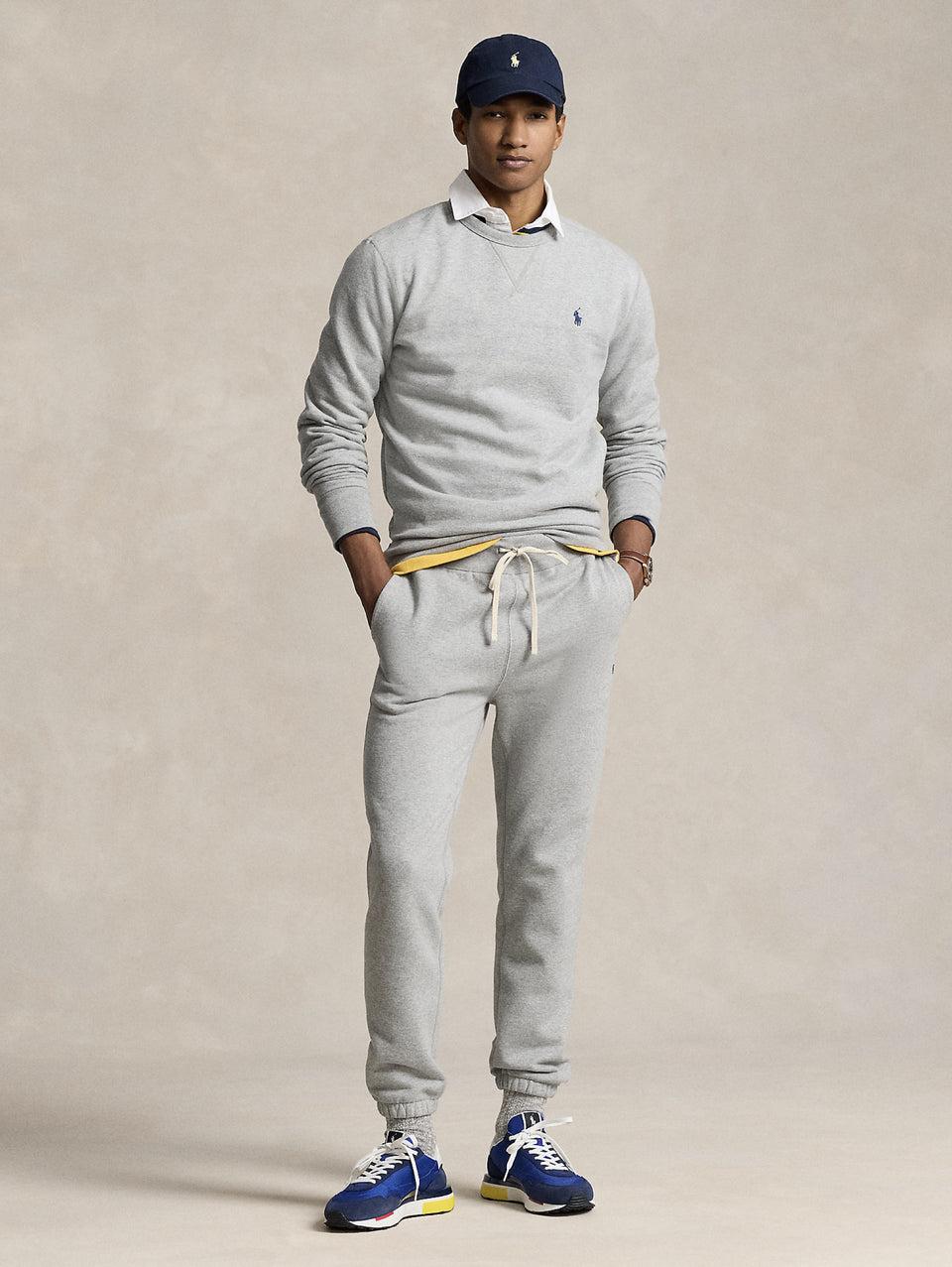 RALPH LAUREN Pantaloni Joggers in Misto Cotone Grigio Nuovo