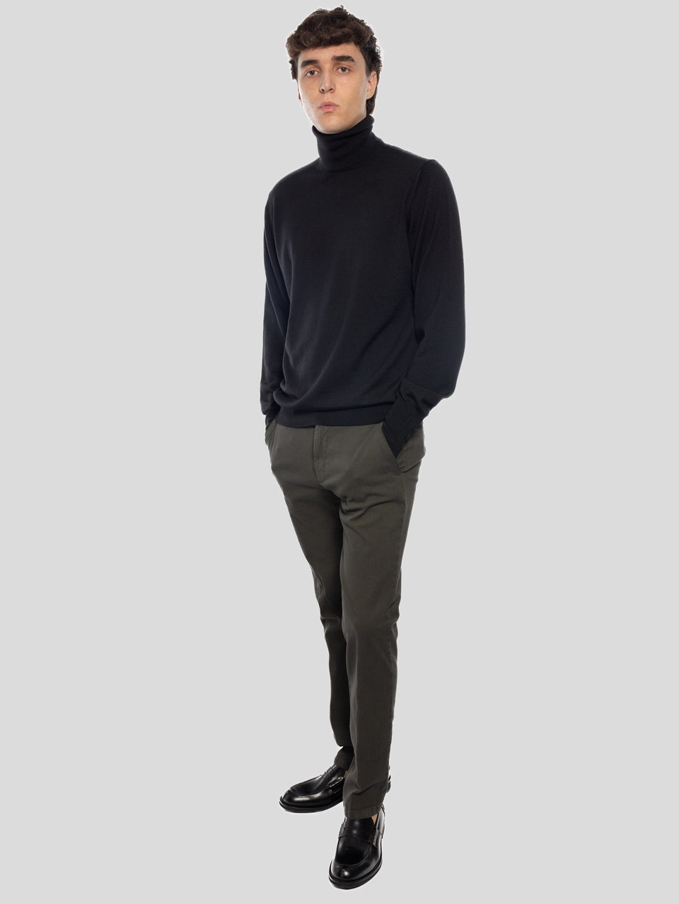 BRIGLIA 1949 Pantaloni Slim in Cotone Armaturato Verde Promozione