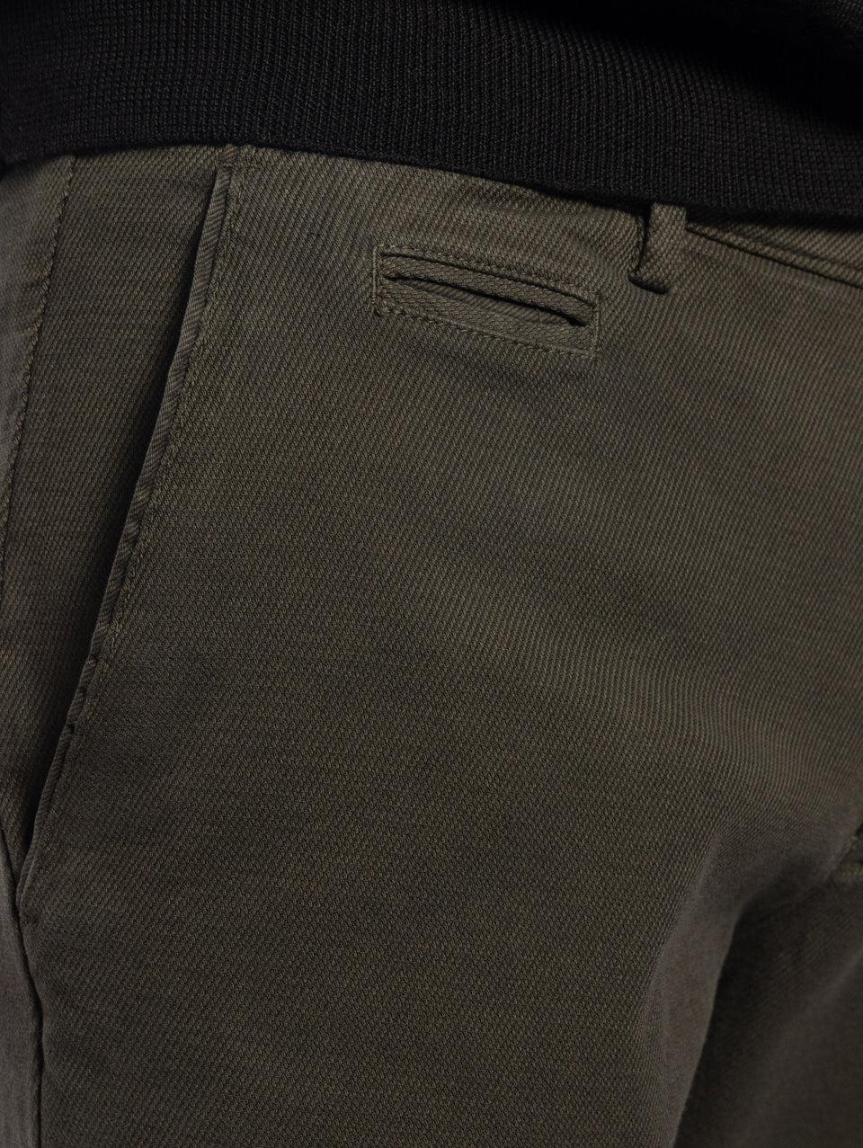 BRIGLIA 1949 Pantaloni Slim in Cotone Armaturato Verde Promozione