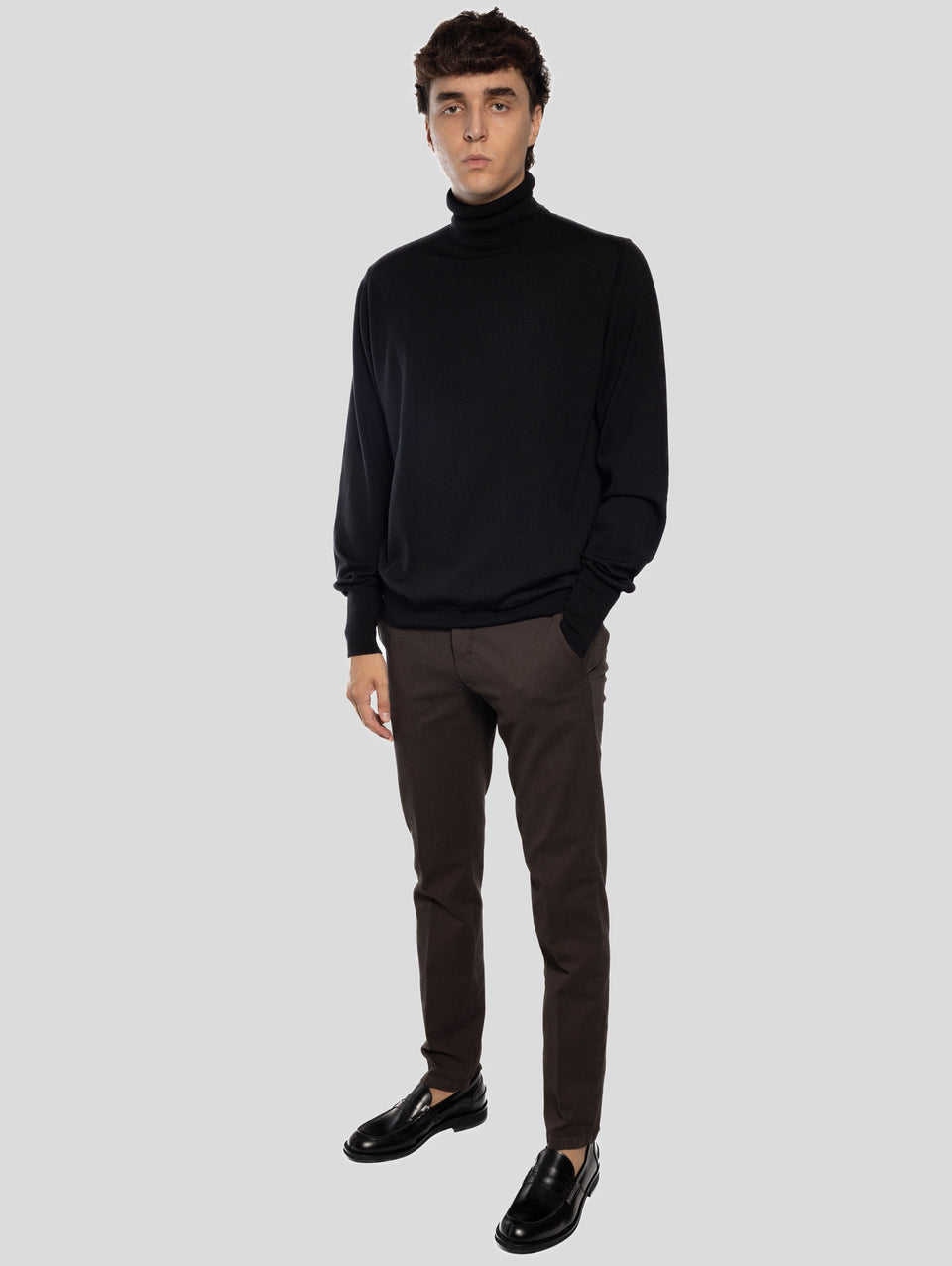 BRIGLIA 1949 Pantaloni Slim in Cotone Armaturato Marrone Spedizione Gratuita