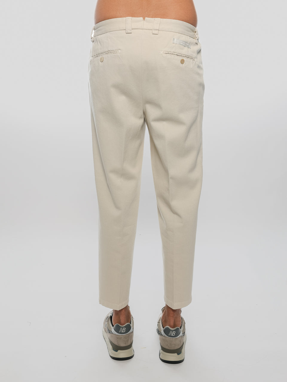 BRIGLIA 1949 Pantaloni in Bull Denim con Pinces Beige Pezzi Unici