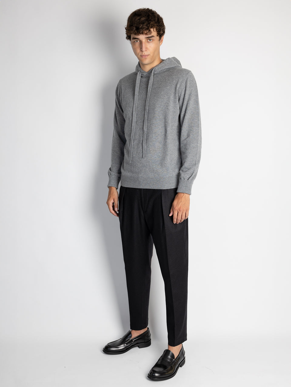 BRIGLIA 1949 Pantaloni in Flanella con Pinces Nero Black Friday Prezzi