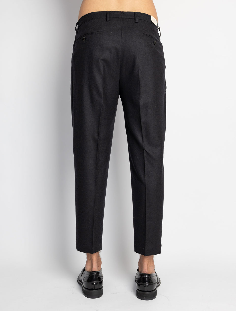 BRIGLIA 1949 Pantaloni in Flanella con Pinces Nero Black Friday Prezzi