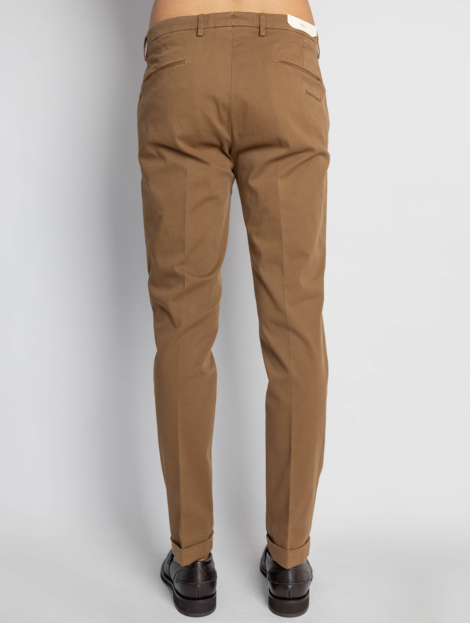 BRIGLIA 1949 Pantaloni Slim Fit in Armatura di Cotone Tabacco Affare Del Giorno