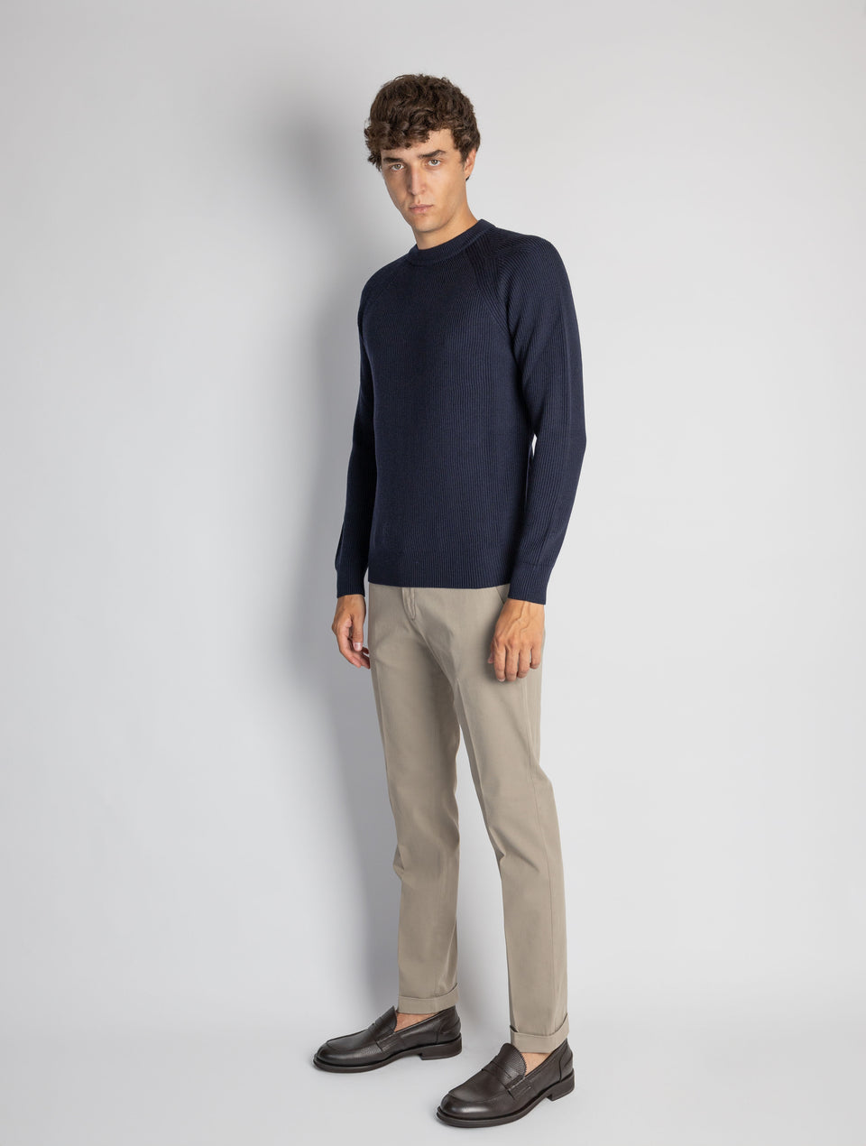 BRIGLIA 1949 Pantaloni Slim Fit in Armatura di Cotone Yuta Prezzo Ridotto