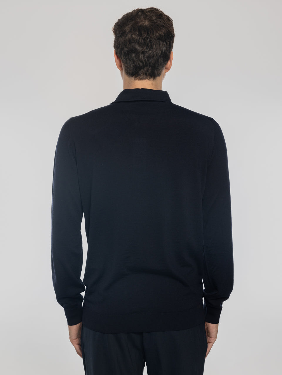 ALPHA STUDIO Polo in Lana con Collo Costruito Blu Notte Sconti questo mese