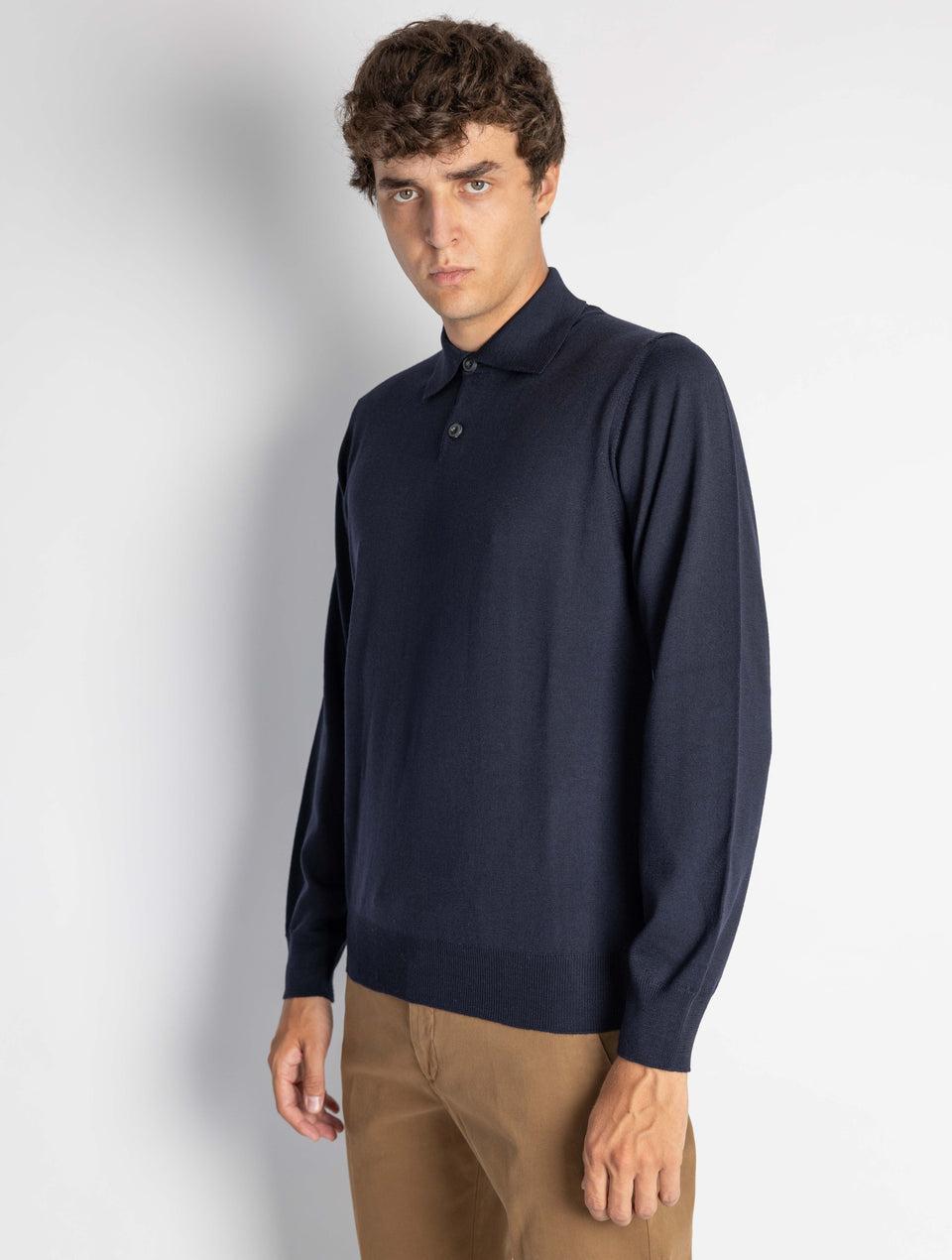 ALPHA STUDIO Polo Manica Lunga Blu Novità
