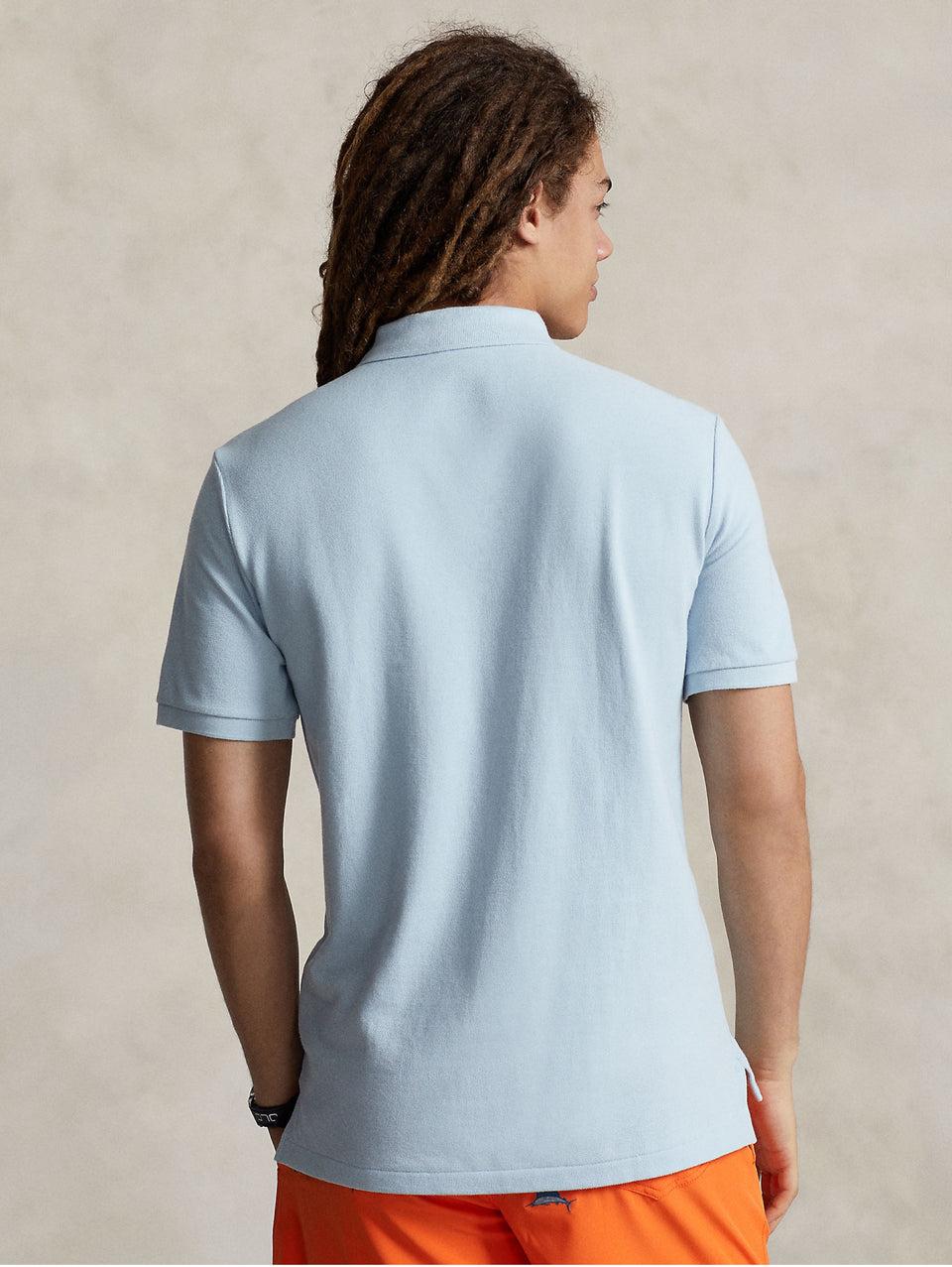 RALPH LAUREN Polo in Mesh Slim Fit Blu Cielo Economico