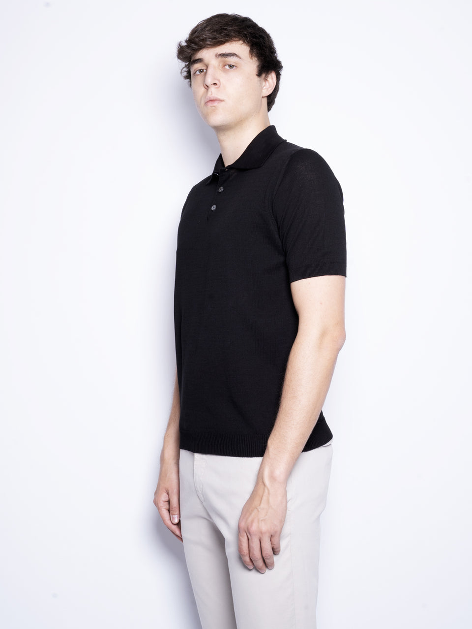 ALPHA STUDIO Polo con Tre Bottoni Nero Hotsell