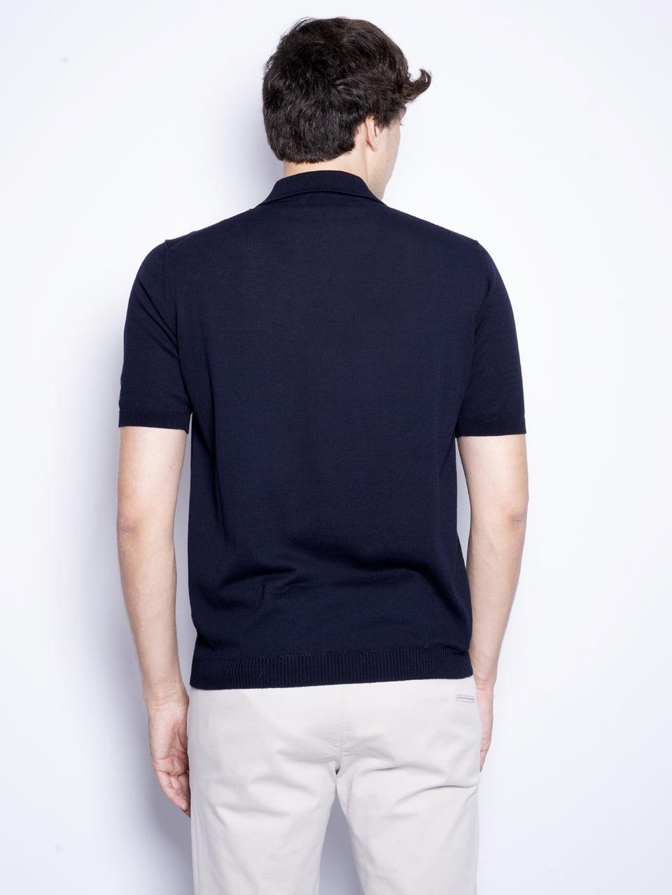 ALPHA STUDIO Polo con Tre Bottoni Blu Notte Vendita Calda