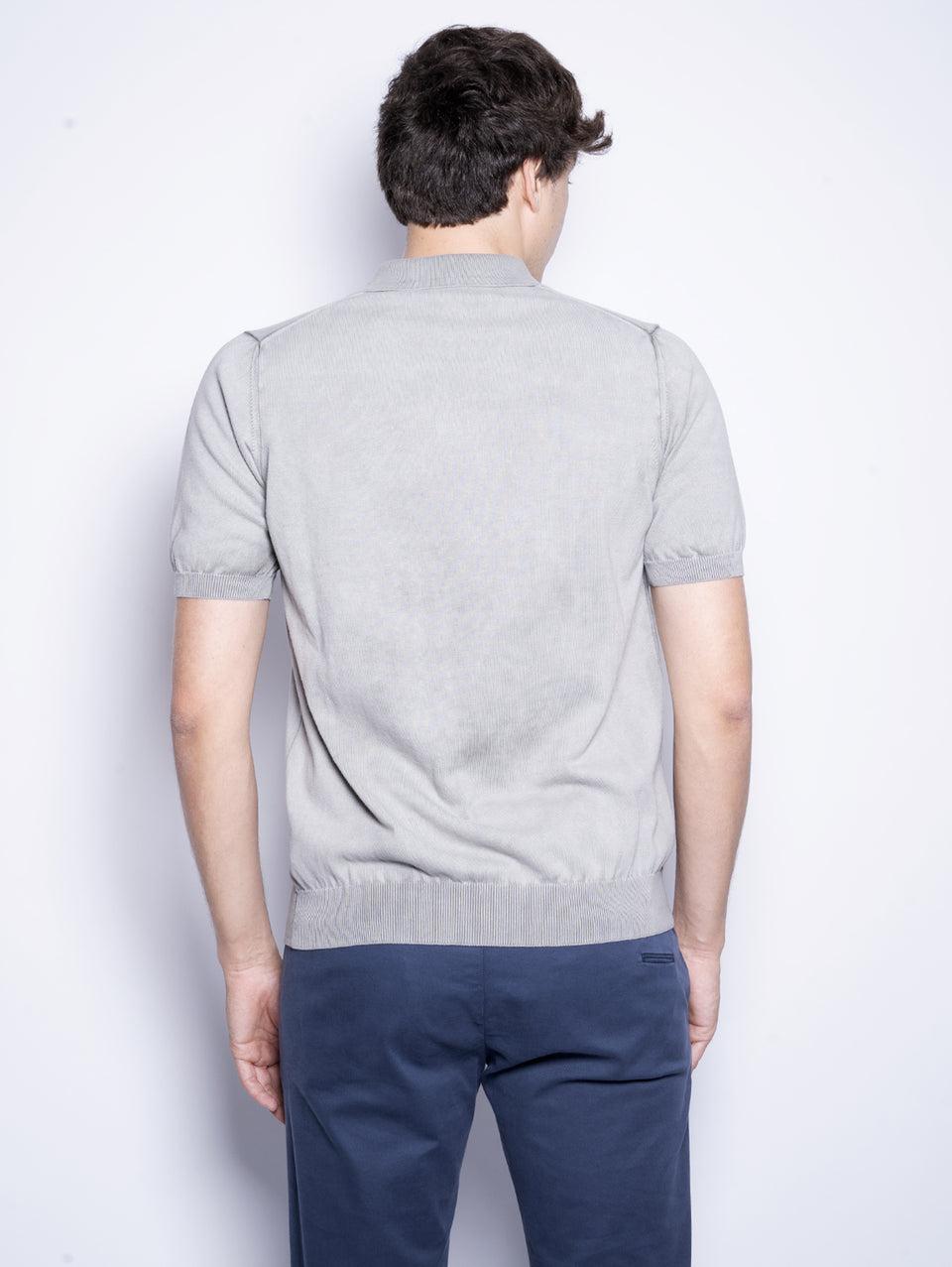ALPHA STUDIO Polo in Cotone Tinto in Capo Salvia Saldi Di Fabbrica