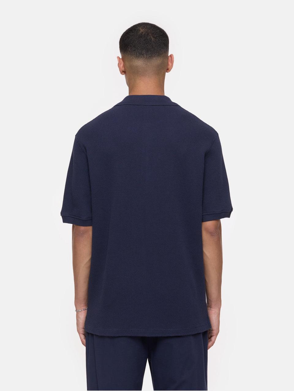 CLOSED Polo in Tessuto Waffle Blu In Saldo