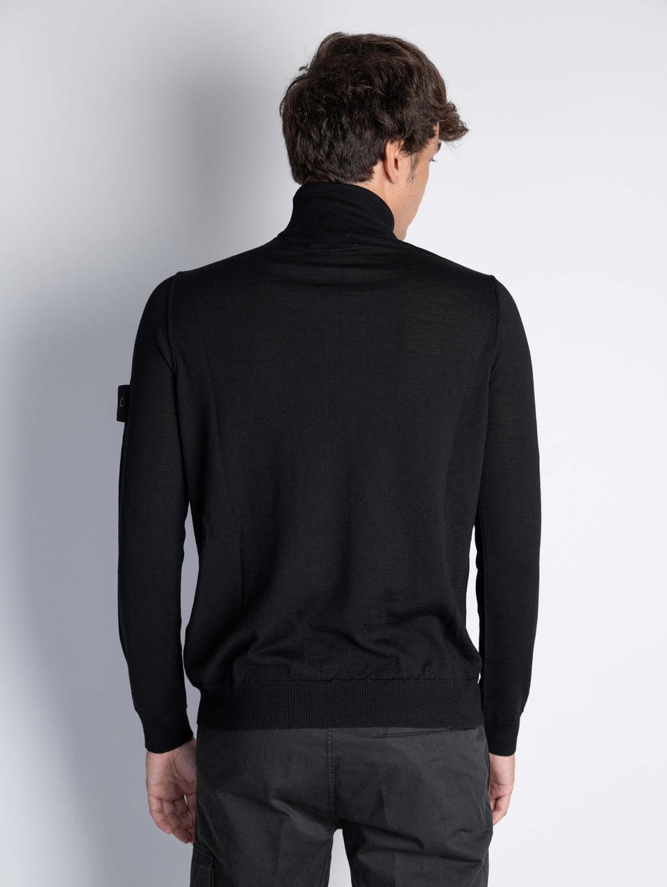 STONE ISLAND Maglia Collo Alto Ghost in Lana Nero Novità