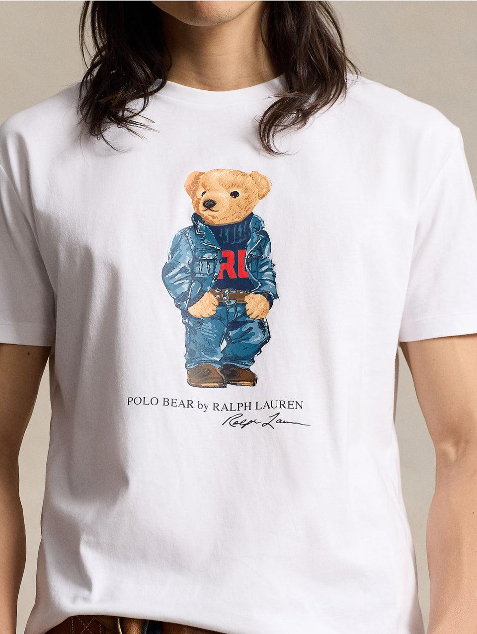 RALPH LAUREN T-shirt Girocollo Polo Bear Bianco Presa