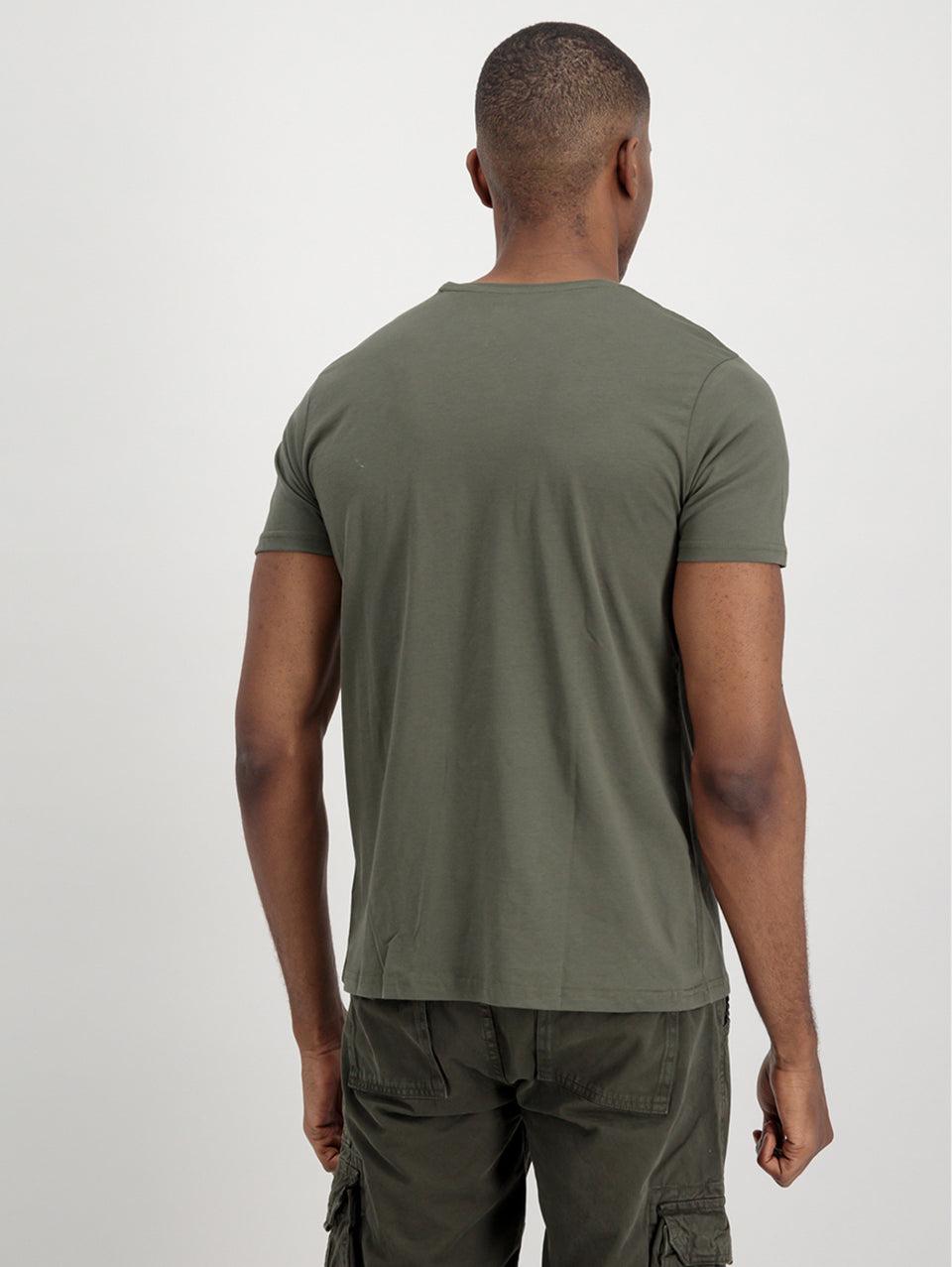 ALPHA INDUSTRIES T-shirt con Logo sul Petto Verde Online