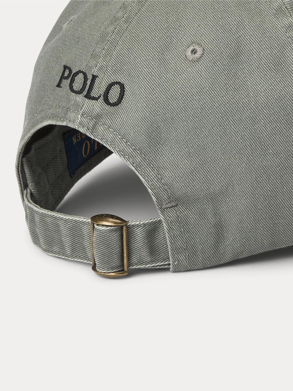 RALPH LAUREN Cappello da Baseball in Chino di Cotone Grigio Saldi