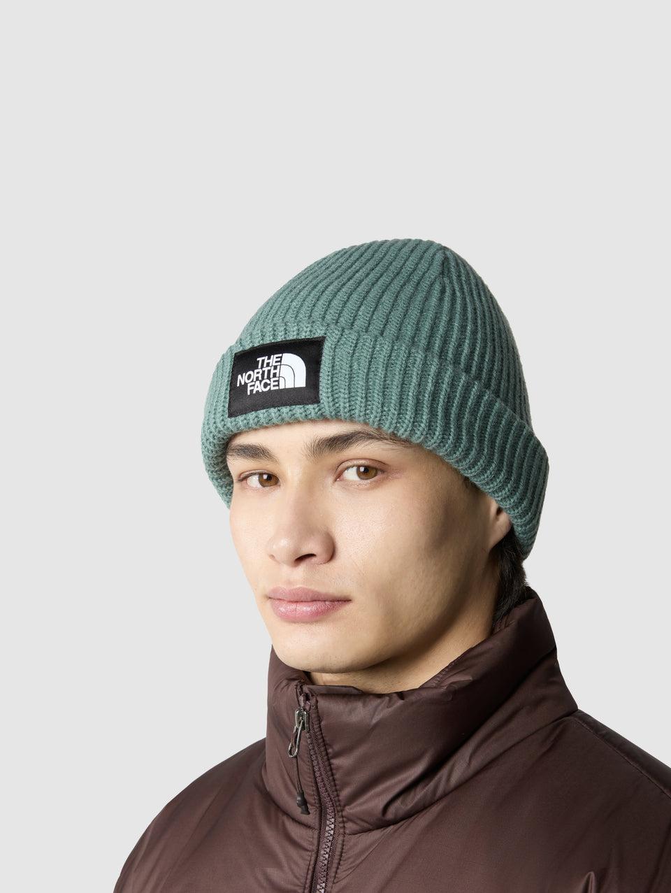 THE NORTH FACE Berretto in Maglia a Coste con Logo Salvia Consegna Veloce