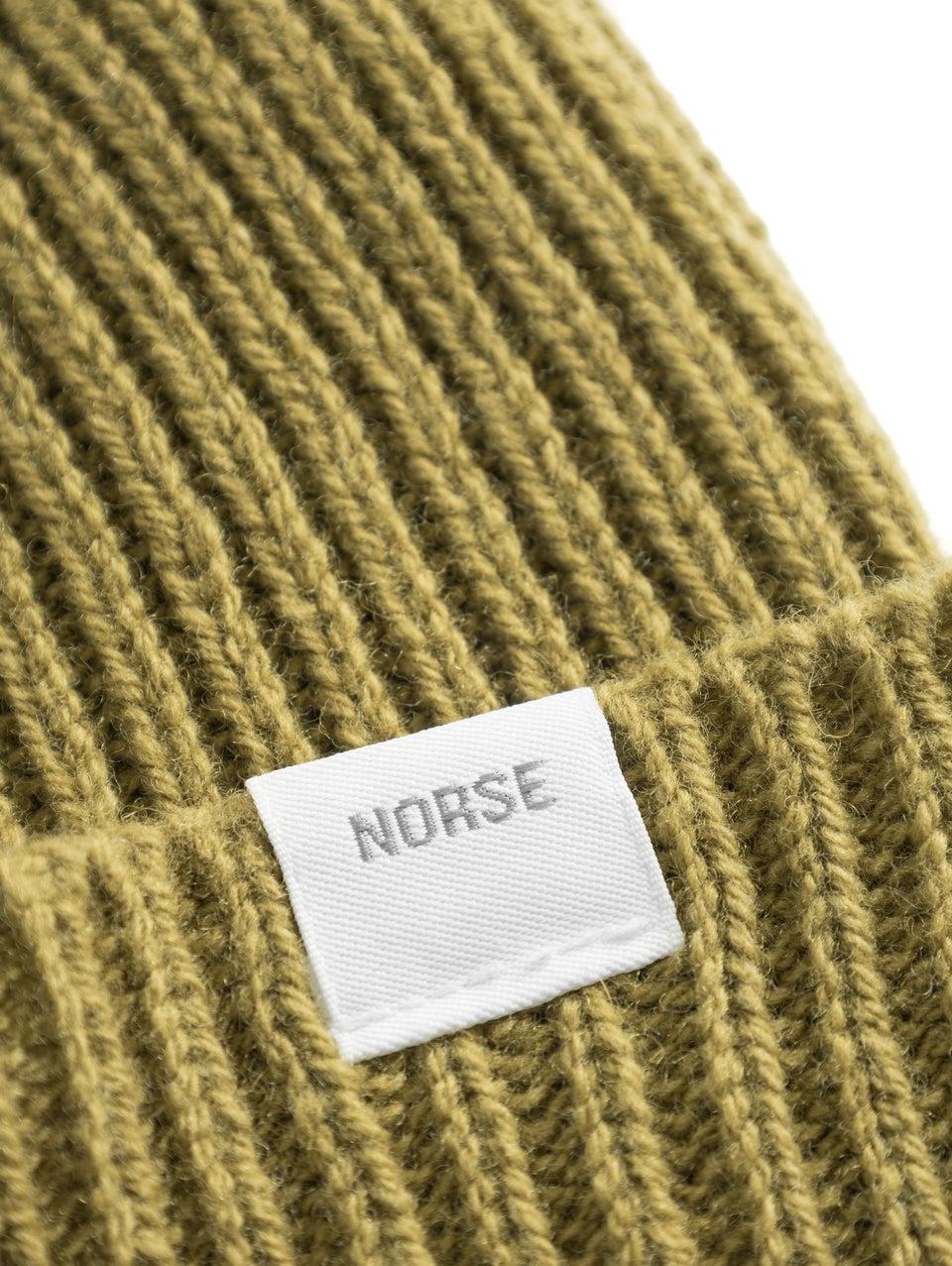 NORSE PROJECTS Berretto in Lana a Coste Verde Prezzo Ridotto