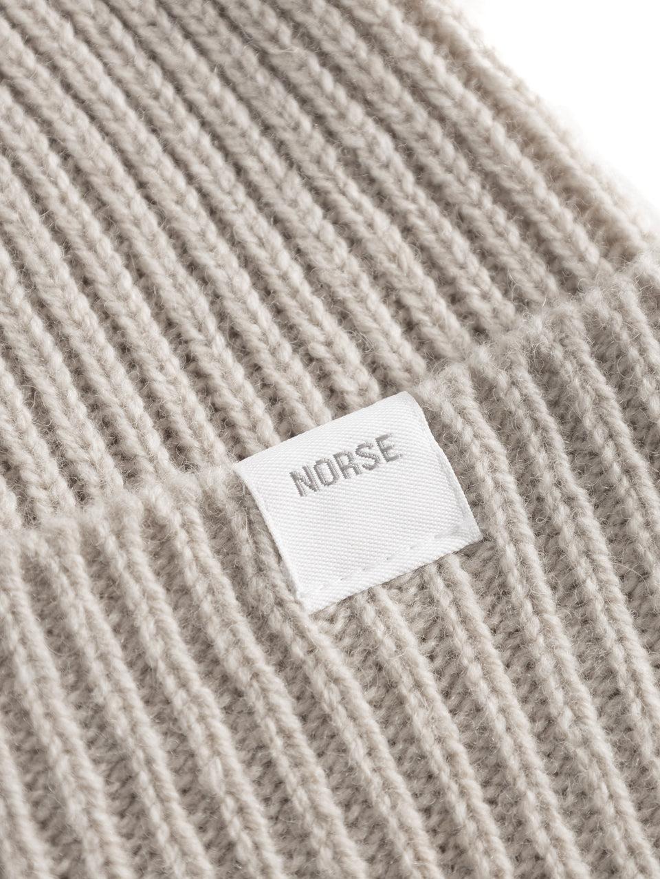 NORSE PROJECTS Berretto in Lana a Coste Farina Sottocosto