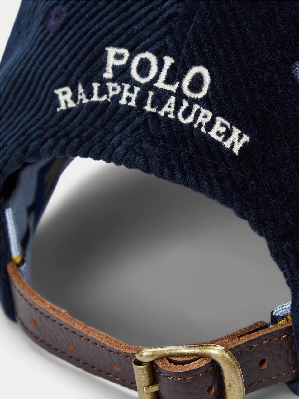 RALPH LAUREN Cappello in Velluto a Coste Blu Novità