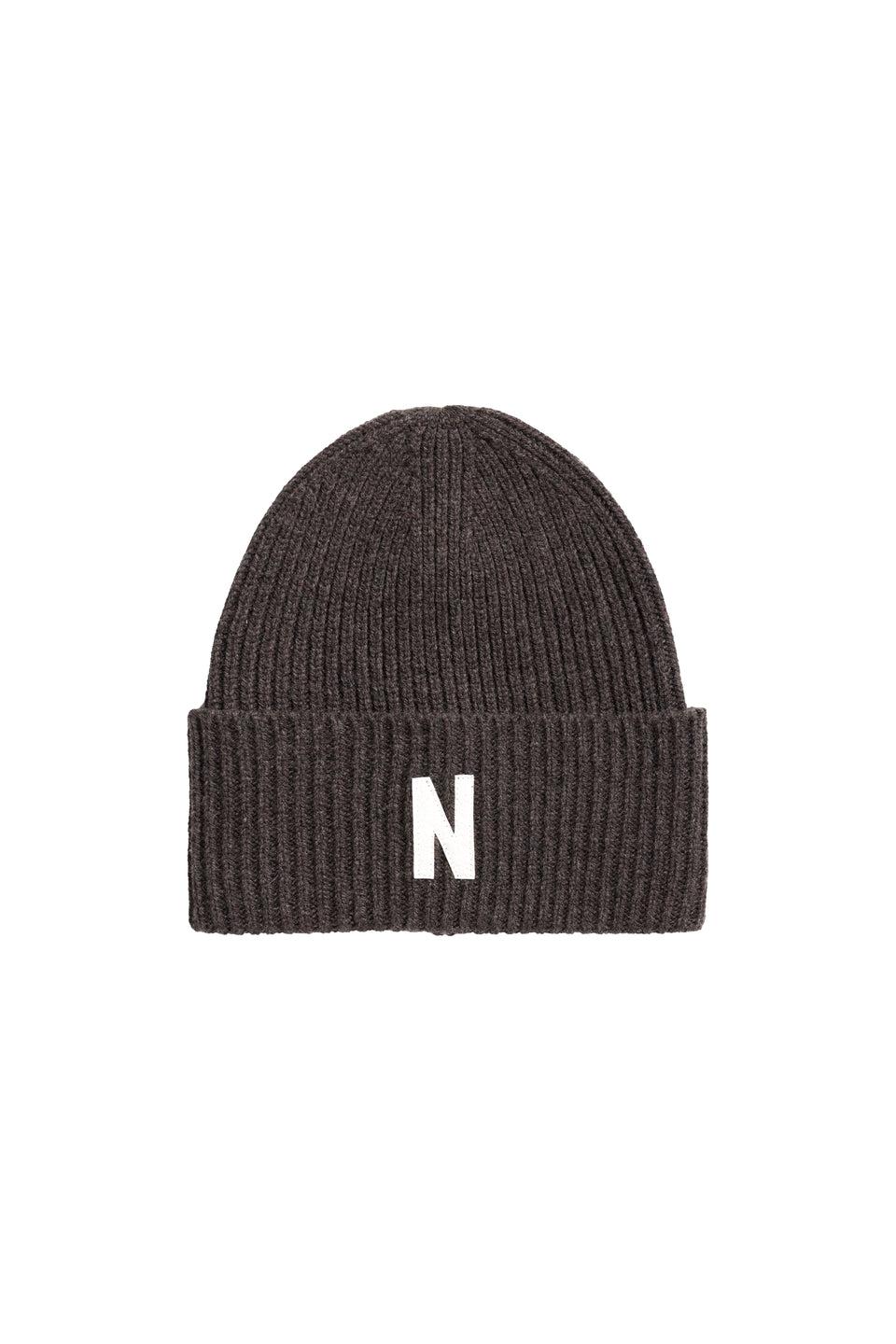 NORSE PROJECTS Capello Beanie in Lana Merinos Marrone Ultimo giorno