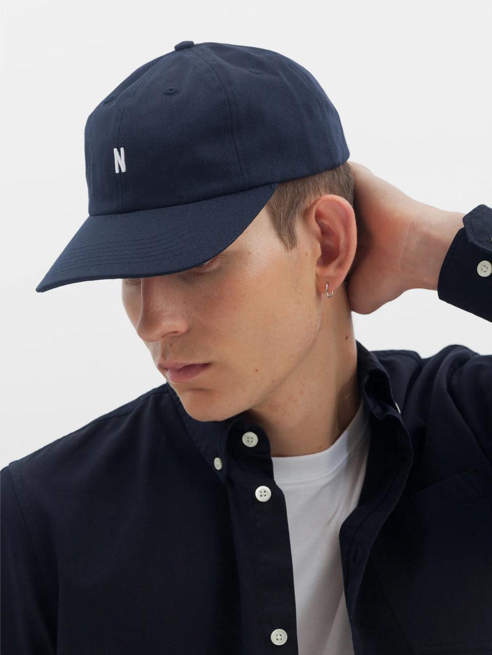 NORSE PROJECTS Cappello con Visiera in Cotone Blu Promozione temporanea