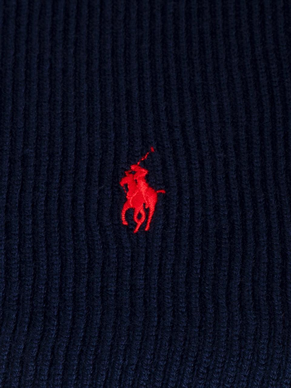 RALPH LAUREN Sciarpa con Lavorazione a Coste Blu Esporta salva