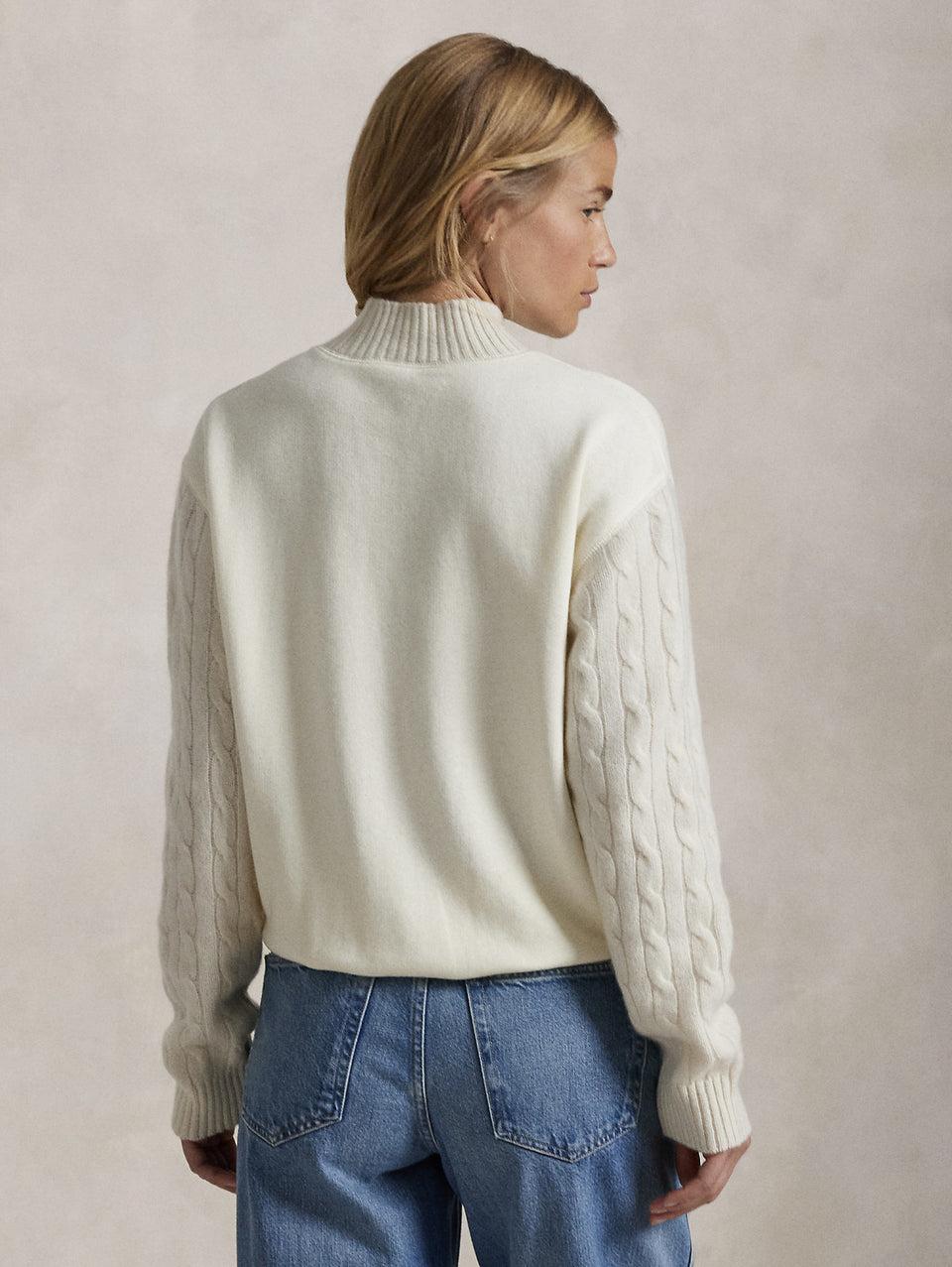 RALPH LAUREN Felpa con Collo Alto Crema Offerte giornaliere