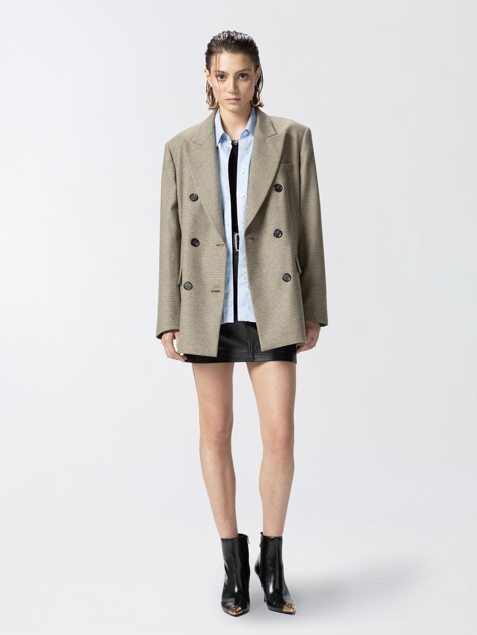 PINKO Blazer Oversize a Micro Quadretti Verde Offerte speciali