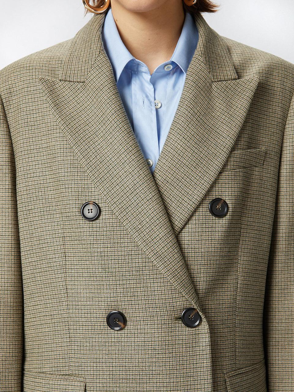 PINKO Blazer Oversize a Micro Quadretti Verde Offerte speciali